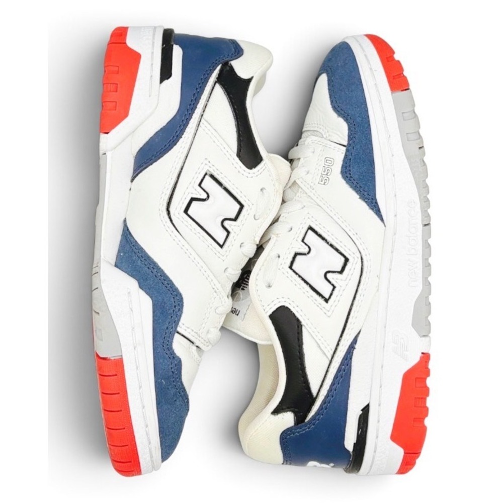 New Balance 550 Big Kids Size 6 White Navy Red Leather Basketball Shoes GSB550CN - Picture 7 of 10